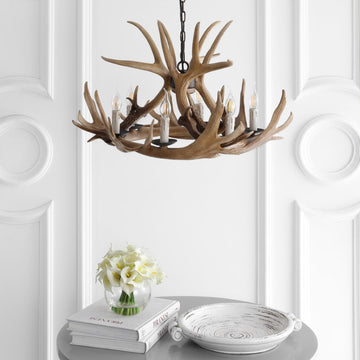Rudolph Adjustable Resin Antler LED Chandelier - JONATHAN Y